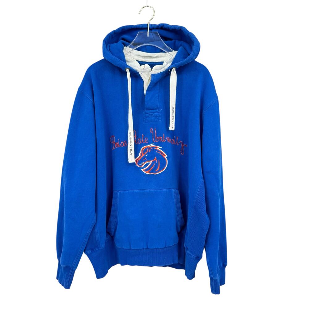 Boxer & Stone Boise State University Blue Orange Embroidered Collegiate Hoodie